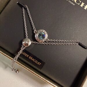 Coach Silver Bracelet with Blue Accent